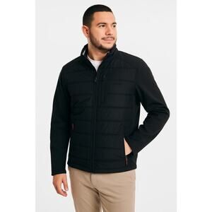 Nautica Men's Black Quilted Performance Jacket Water Wind Resistant Size M